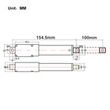 Verin Electrique Compact - 100MM Course pour les Espaces Restreints (Modèle 0041646)