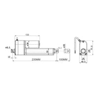 Vérin électrique 2000N 200kg course 100MM actionneur linéaire avec potentiomètre intégré (Modèle 0041663)