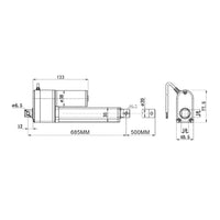 Vérin électrique 2000N 200kg course 500MM actionneur linéaire avec potentiomètre intégré (Modèle 0041671)