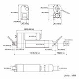 Vérin électrique étanche IP67 course 10MM actionneur linéaire silencieux (Modèle 0041931)