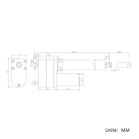 Vérin électrique industriel lourd course 250MM actionneur linéaire 12000N 1200kg (Modèle 0041905)