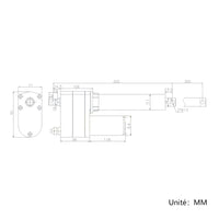 Vérin électrique industriel lourd course 300MM actionneur linéaire 12000N 1200kg (Modèle 0041906)