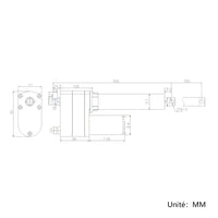 Vérin électrique industriel lourd course 700MM actionneur linéaire 12000N 1200kg (Modèle 0041912)