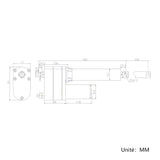 Vérin électrique industriel lourd course 250MM actionneur linéaire 12000N 1200kg (Modèle 0041905)