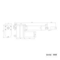 Vérin électrique industriel lourd course 200MM actionneur linéaire 12000N 1200kg (Modèle 0041904)