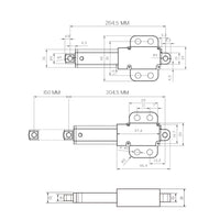 Vérin électrique miniature léger & durable course 150MM fonctionne avec CC 6V 12V 24V (Modèle 0041749)