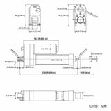 Vérin électrique étanche IP67 course 100MM actionneur linéaire silencieux (Modèle 0041934)