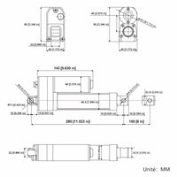 Vérin électrique étanche IP67 course 150MM actionneur linéaire silencieux (Modèle 0041935)