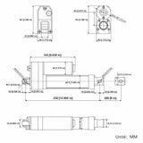 Vérin électrique étanche IP67 course 200MM actionneur linéaire silencieux (Modèle 0041936)