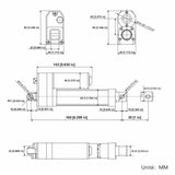 Vérin électrique étanche IP67 course 30MM actionneur linéaire silencieux (Modèle 0041932)