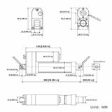 Vérin électrique étanche IP67 course 800MM actionneur linéaire silencieux (Modèle 0041945)