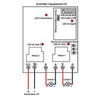 2 Canaux 5000M Sortie d'Alimentation CC Haute Puissance 30A RF Récepteur Sans Fil Avec Fonction de Télécommande et de Étanche (modèle 0020113)