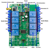 5 Milles Longue distance 8 Voies Sortie Relais Sec Étanchéité Récepteur Sans Fil Avec Fonction de Rétroaction (Modèle 0020054)