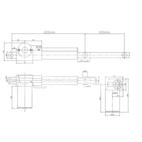 Vérin électrique industriel course 350MM actionneur linéaire 6000N 600kg (Modèle 0041533)