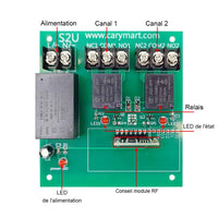 CA 110V 220V Kit Émetteur Récepteur Porte de Garage avec Sortie Relais (Modèle 0020333)