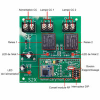 Interrupteur Télécommande pour Éclairage Extérieur Sortie CC à 2 Canaux