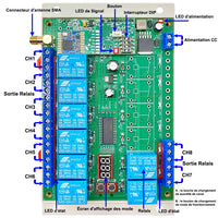 Kit Interrupteur Sans Fil Longue Distance 8 Voies Sortie Contact Sec Radio (Modèle 0020055)