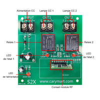 Kit Telecommande Eclairage Exterieur avec 2 Voies Sortie CC 6V/9V/12V/24V