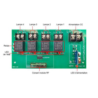 Kit Telecommande Emetteur Recepteur 4 Canaux pour Appareils CC 6V/9V/12V/24V (Modèle 0020216)