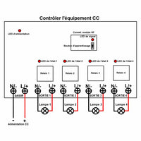 Kit Telecommande Emetteur Recepteur 4 Canaux pour Appareils CC 6V/9V/12V/24V (Modèle 0020216)