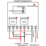 Récepteur Sans Fil CA 110V 220V à 2 Canaux avec Sortie Contact Sec Radio (Modèle 0020467)