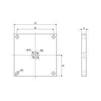 Support de plaque plate carrée fixe à tête pour vérin électrique B (Modèle 0043073)