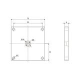 Support de plaque plate carrée fixe à tête pour vérin électrique B (Modèle 0043073)