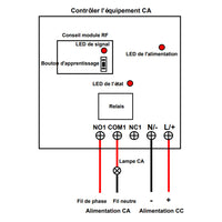 Interrupteur Emetteur Recepteur Sans Fil Contrôlé par Dclencheur de Tension CC (Modèle 0020528)