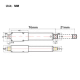 Verin Electrique Compact - 21MM Course pour les Espaces Restreints