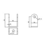 Support de montage fixe E pour verin électrique (Modèle 0043008)