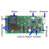 Commutateur de Télécommande Sans Fil à Trois Modes 1 Canal CA Avec Antenne d'Extension Externe (Modèle 0020636)