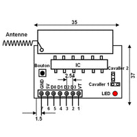 Module de Récepteur Radio Superrégénération Avec Décodeur 5V Haute Niveau Sortie 4 Canaux OOK (Modèle 0020316)