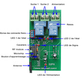 8 Voies CC 6V/9V/12V/24V Entrée 30A Sortie Haute Puissance Système Radio RF à Un-Contrôle-Quatre (Modèle 0020752)