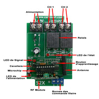 Système de Contrôle Sans Fil avec Alimentation CC 500M, Émetteur à 6 Voies 3 Récepteurs (Modèle 0020722)