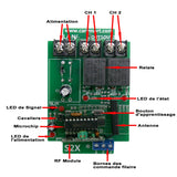 Système de Télécommande Radio Contrôle d'Émetteur à 12 Voies, 6 Récepteurs 433MHz (Modèle 0020724)