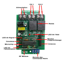 Commutateur de Télécommande Sans Fil 220V CA pour Émetteur et Récepteur à Une Contrôler Quatre (Modèle 0020729)