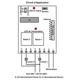 Récepteur Sans Fil CC RF à 2 Canaux avec Sortie de Relais à Contact Sec NO / NF (Modèle 0020063)